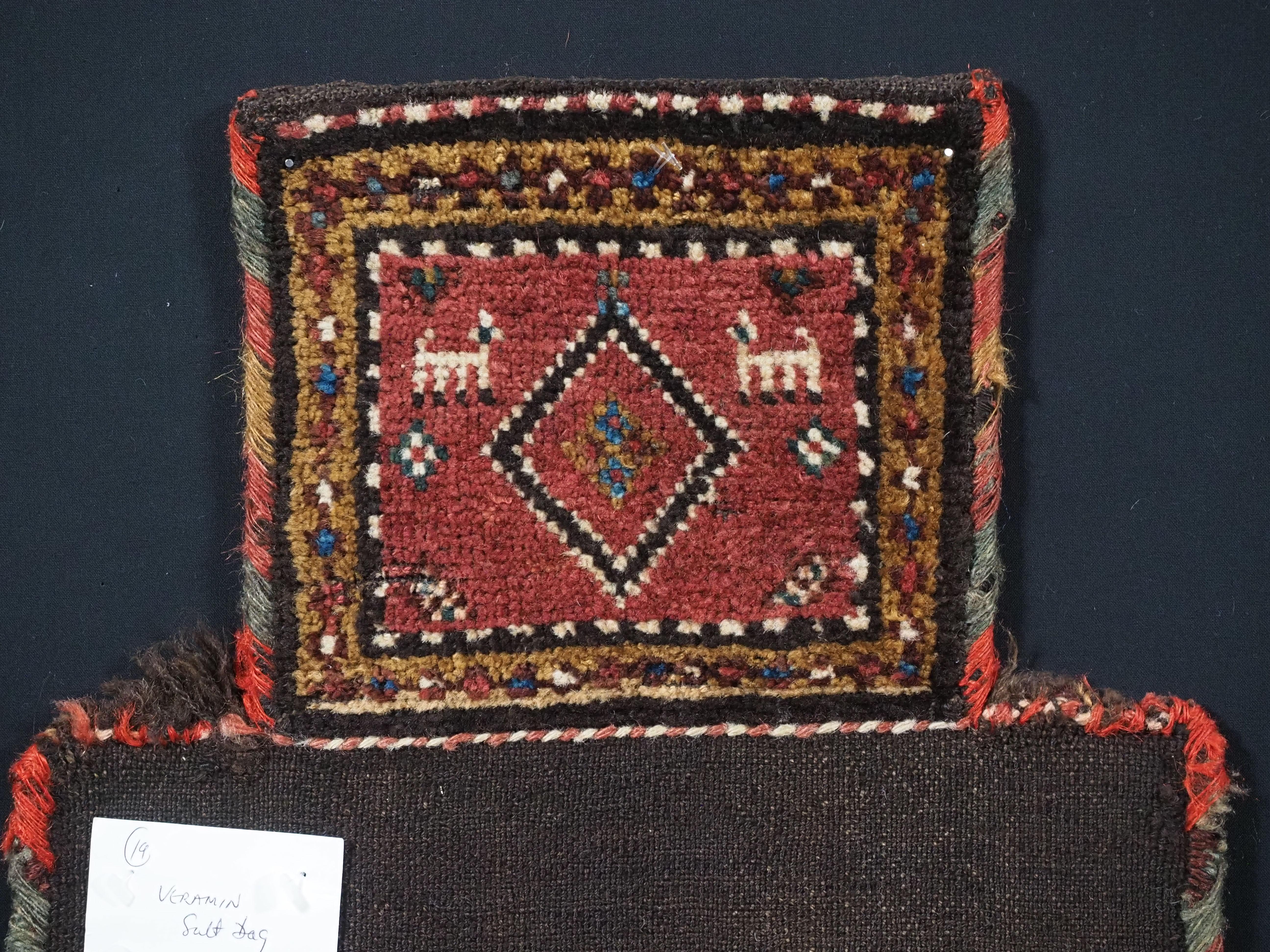 Early 20th Century Antique salt-bag by the nomads of the Varamin region, circa 1900 For Sale