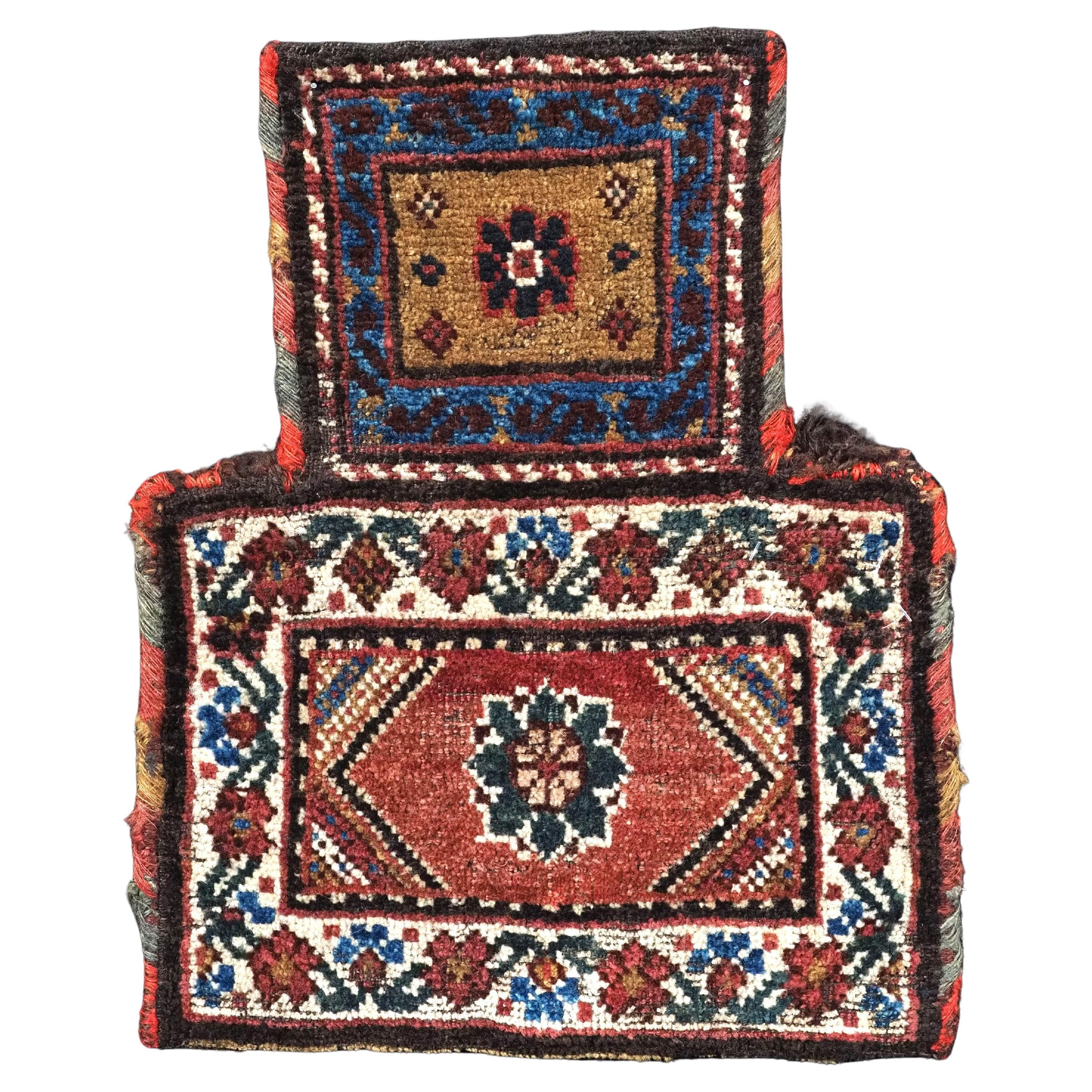 Antique salt-bag by the nomads of the Varamin region, circa 1900 For Sale