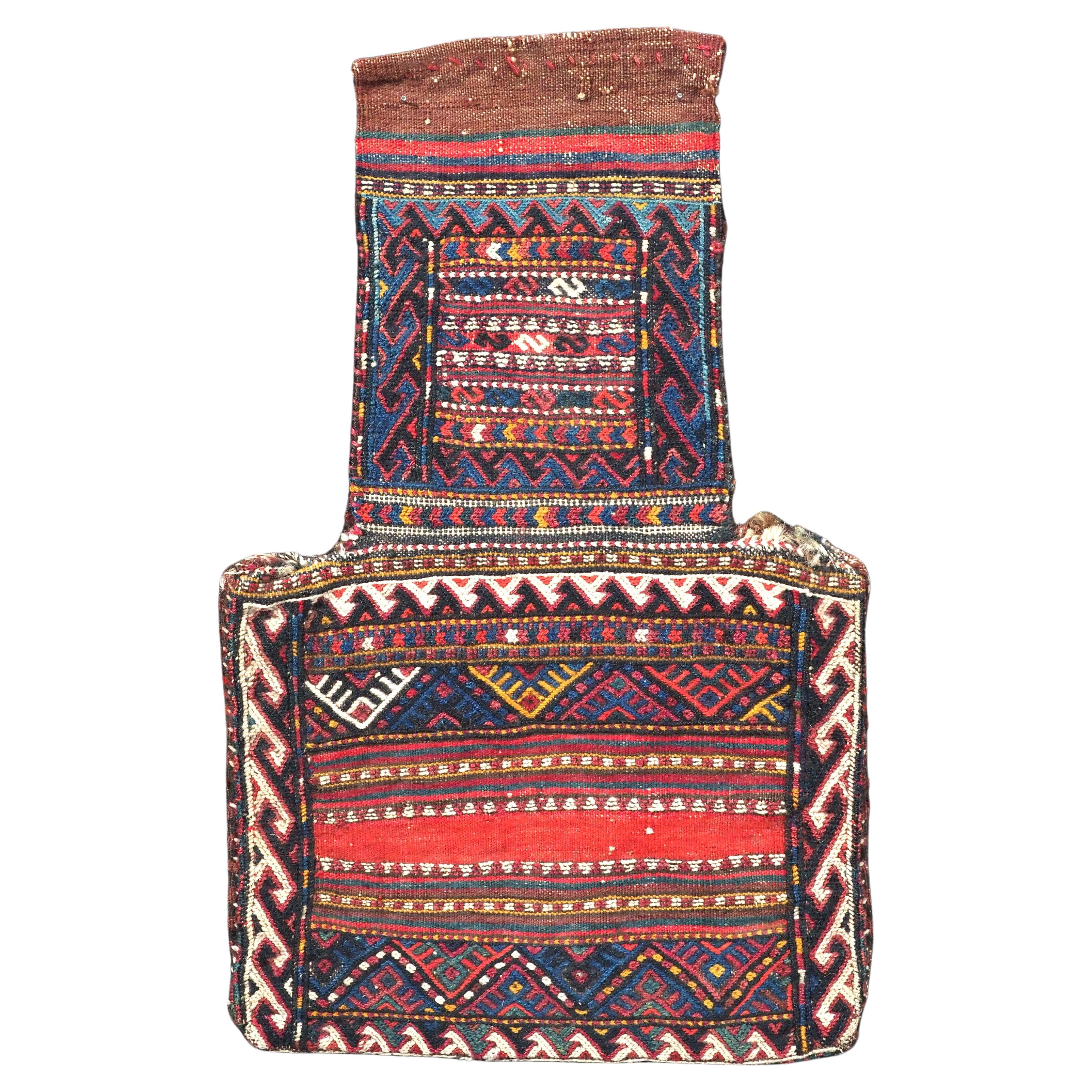 Antique salt-bag by the Quchan Kurd nomads.    Circa 1900. For Sale