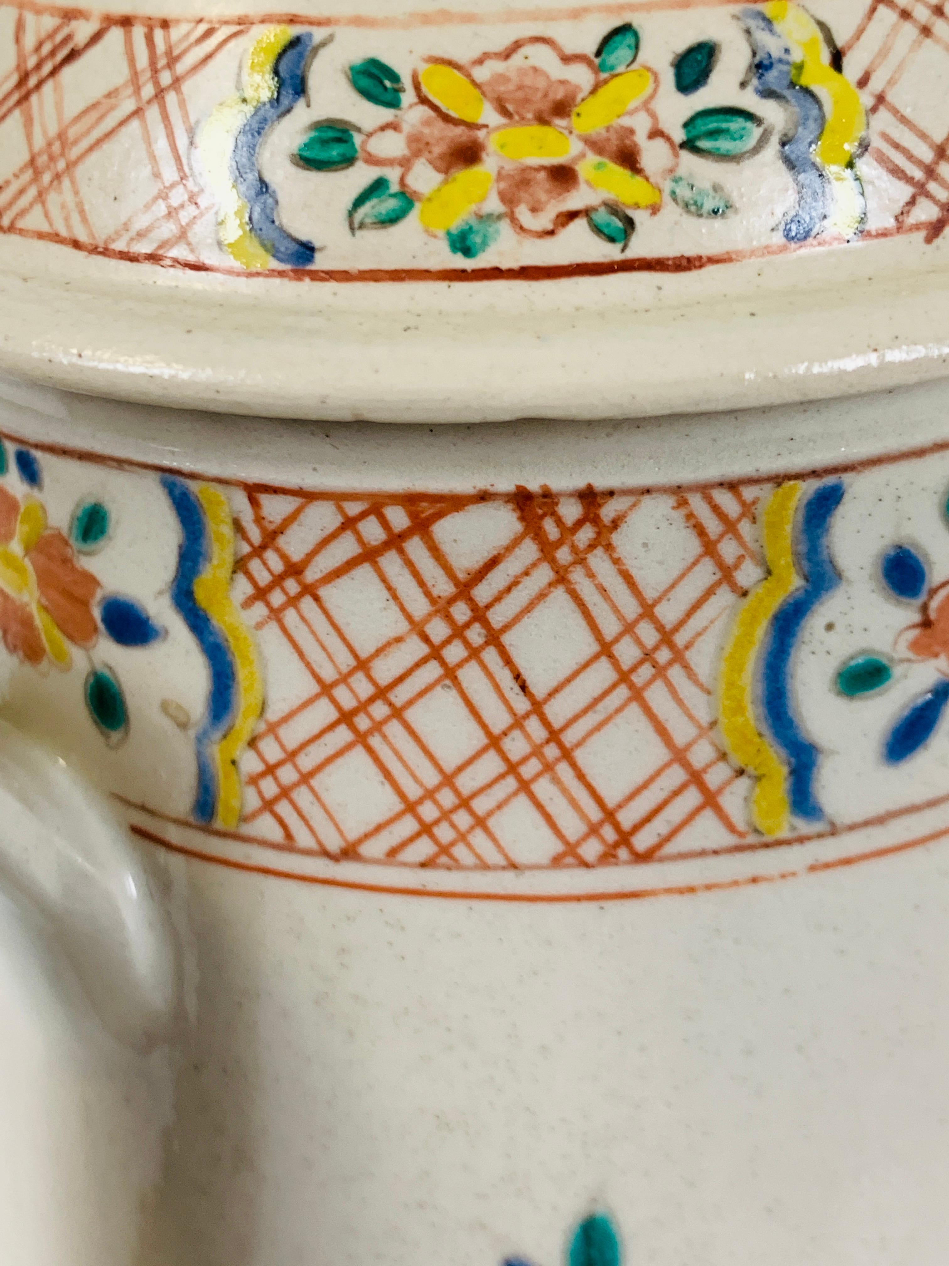Stoneware Antique Salt-Glazed Teapot Made in Mid-18th Century, England