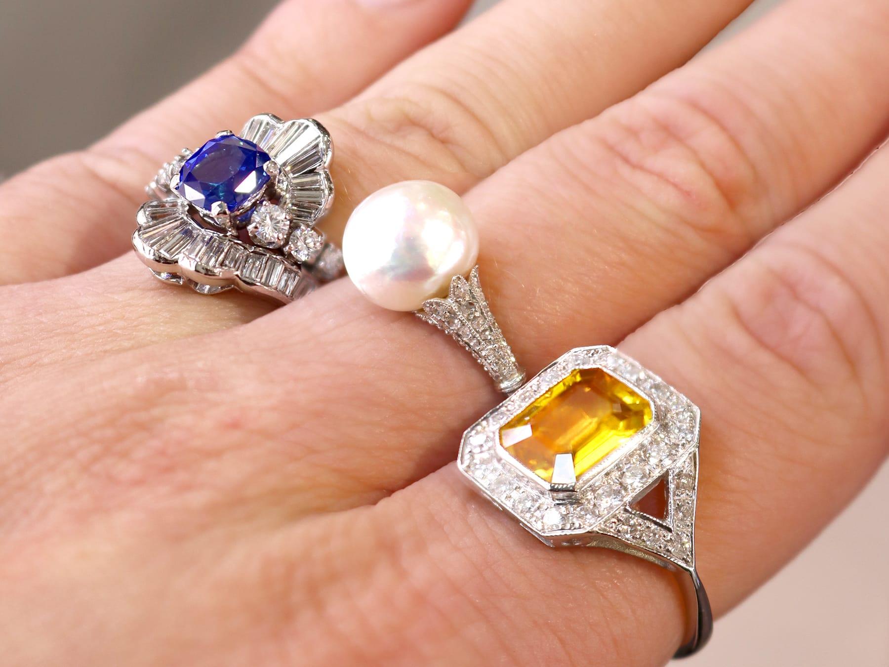 Anello di fidanzamento antico con perla d'acqua salata e diamante in platino In condizioni ottime in vendita a Jesmond, Newcastle Upon Tyne