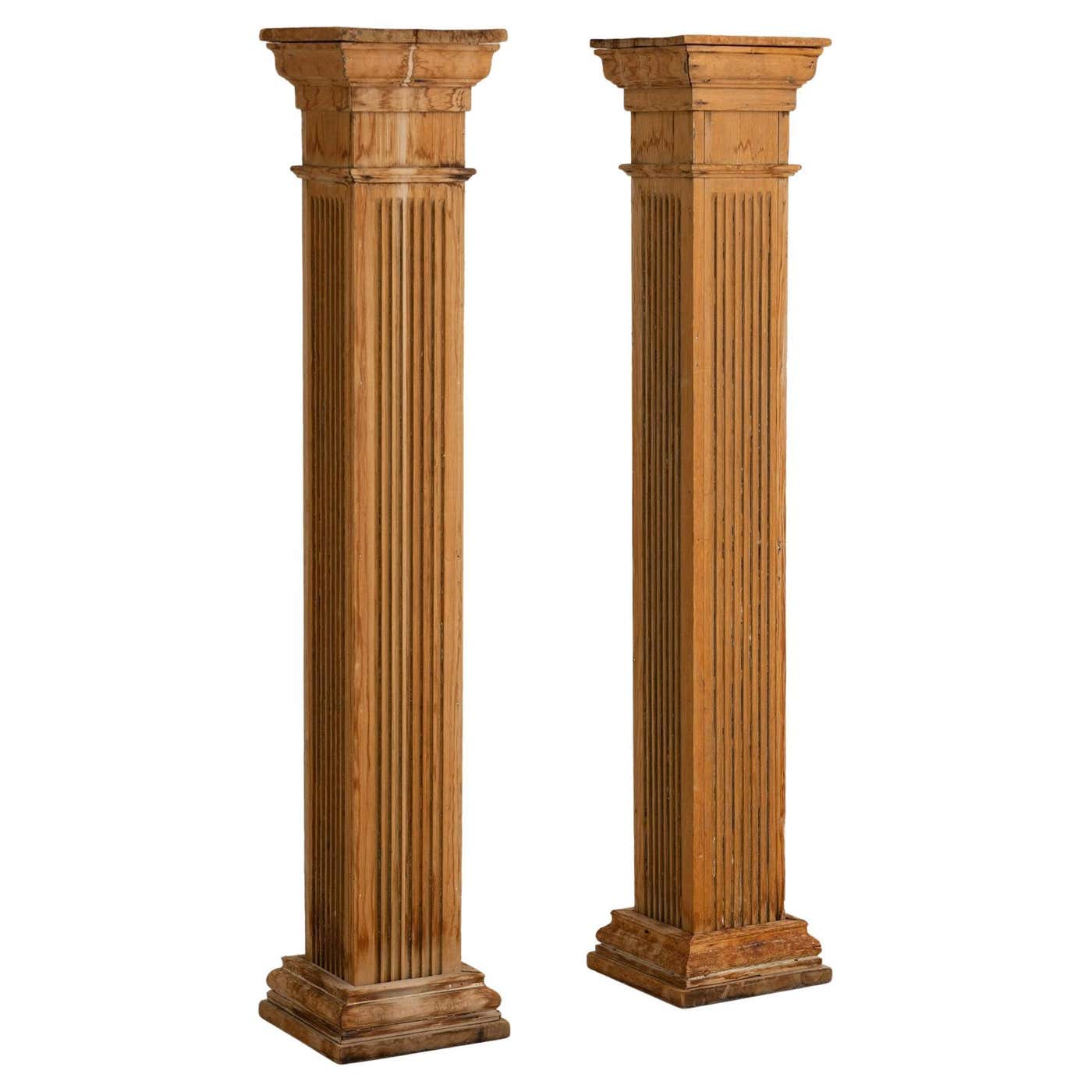 Antique Salvaged Architectural Wood Columns - a Pair at 1stDibs ...