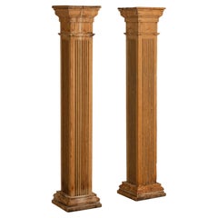 Paire de colonnes en bois d'architecture antique récupéré