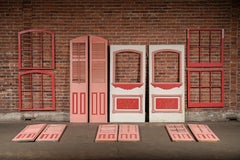 Antique Salvaged New Orleans Architectural Door & Window Panel Set