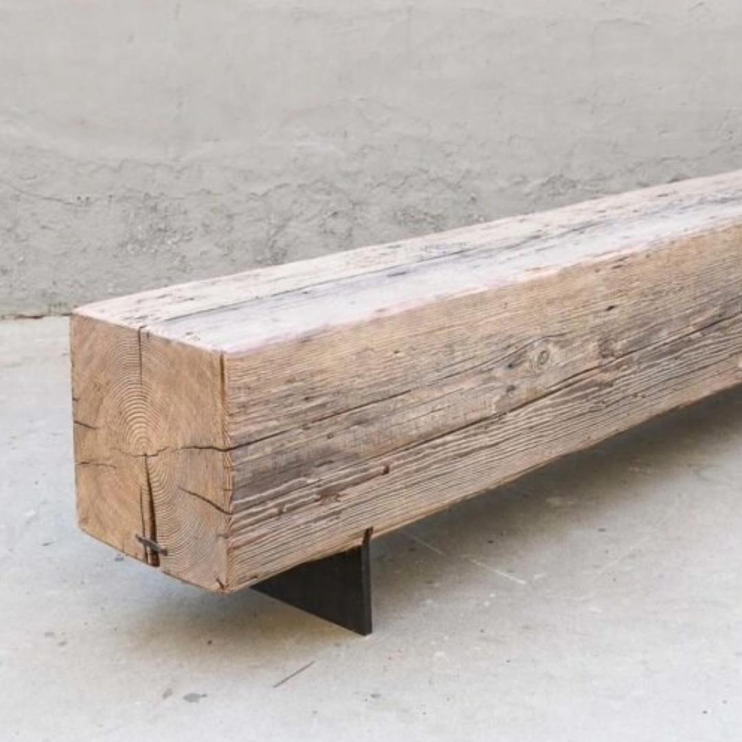 Antike Bank aus geborgenem Holz (amerikanisch) im Angebot