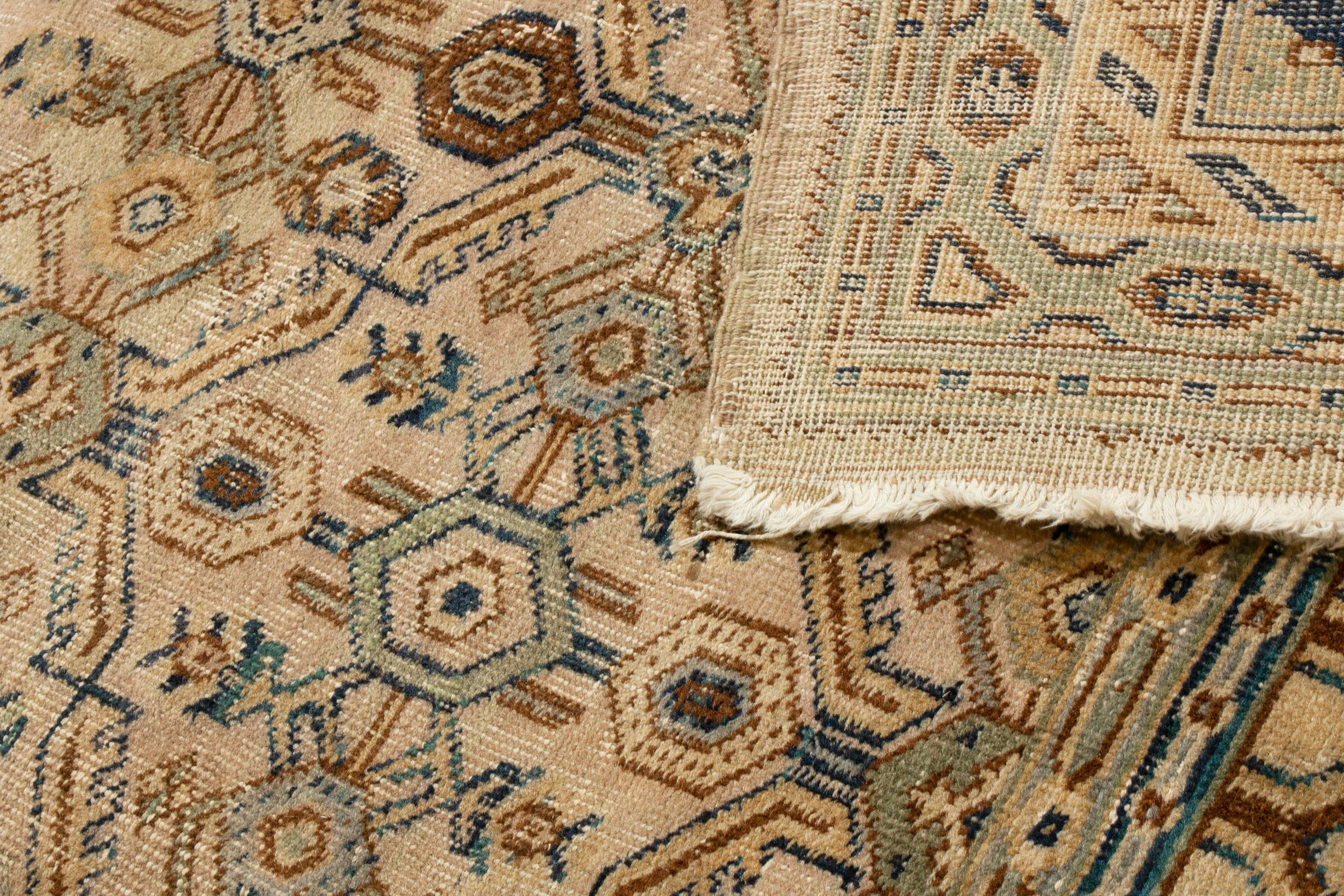 Antique Samarkand Khotan 1920 Geometric Wool Rug In Good Condition In Long Island City, NY