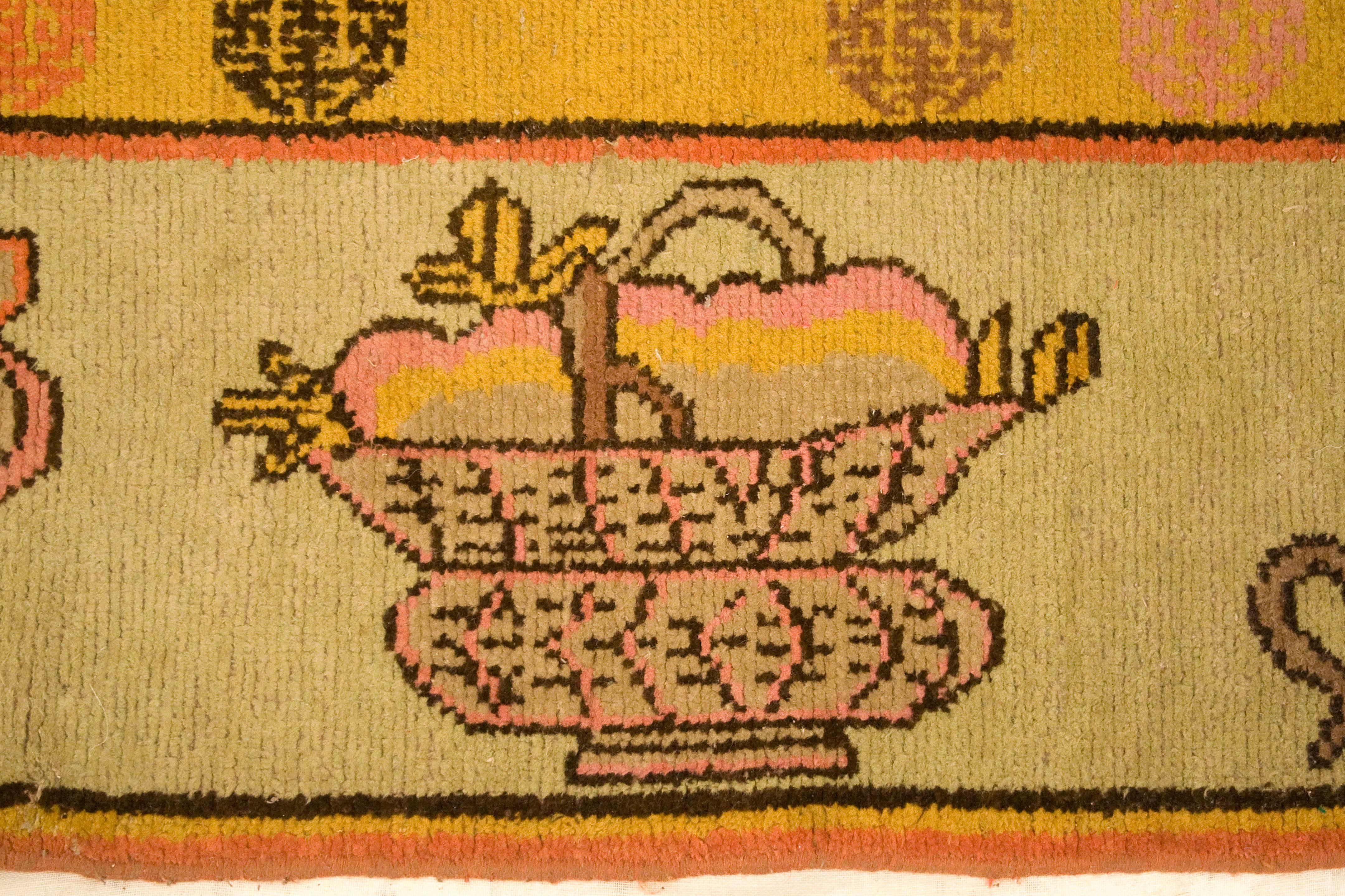 Arts and Crafts Antique Samarkand Carpet, circa 1930, Turkestan