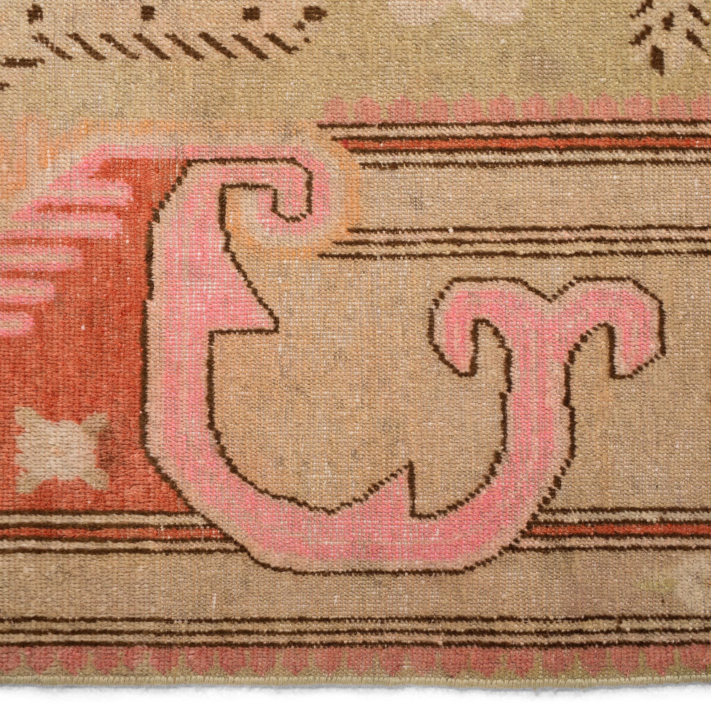 East Turkestani Antique Samarkand Carpet, c. 1920 For Sale