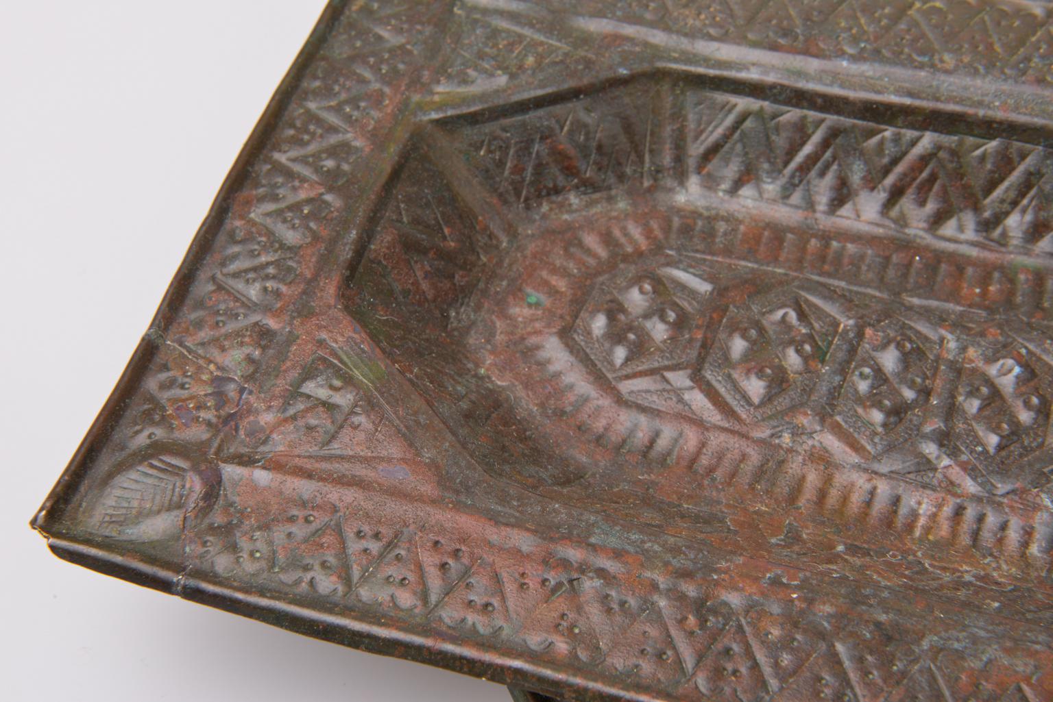 Copper  Rare Samarkanda or Bokara Almoner Trays For Sale