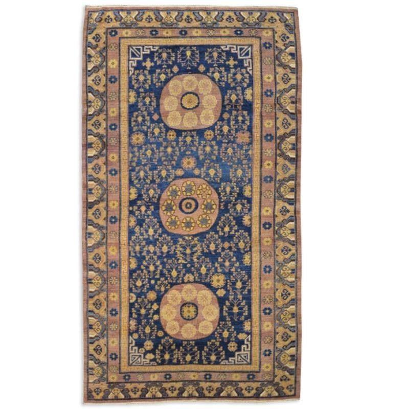 Antique Samarkand. Rosettes Design. 3.45 x 1.80 m. circa 1875 For Sale 5