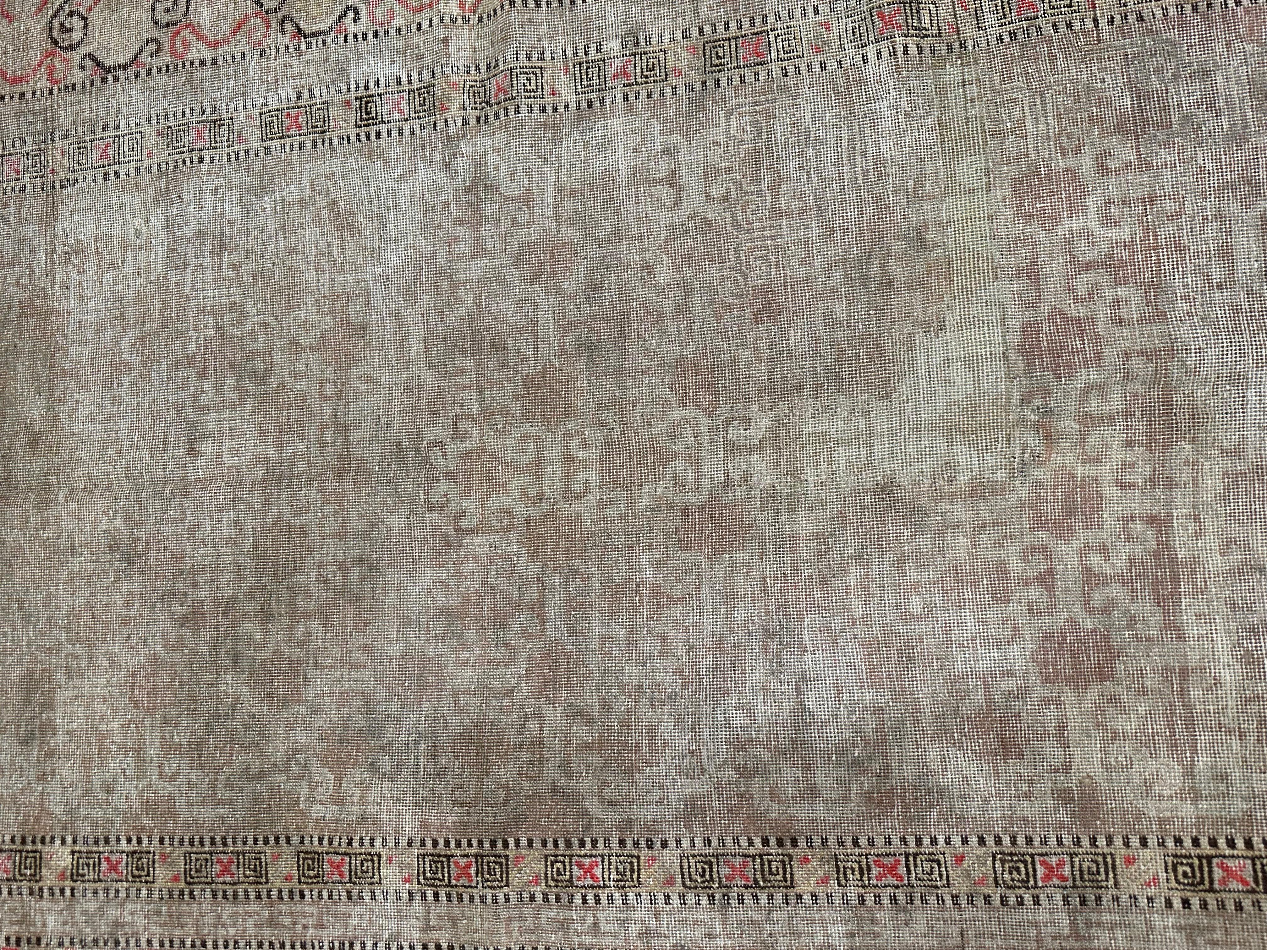 Tapis ancien Uzbek Samarkand 10'10'' X 5'6''.tribal et traditionnel, antique et vintage, laine sur fond de coton