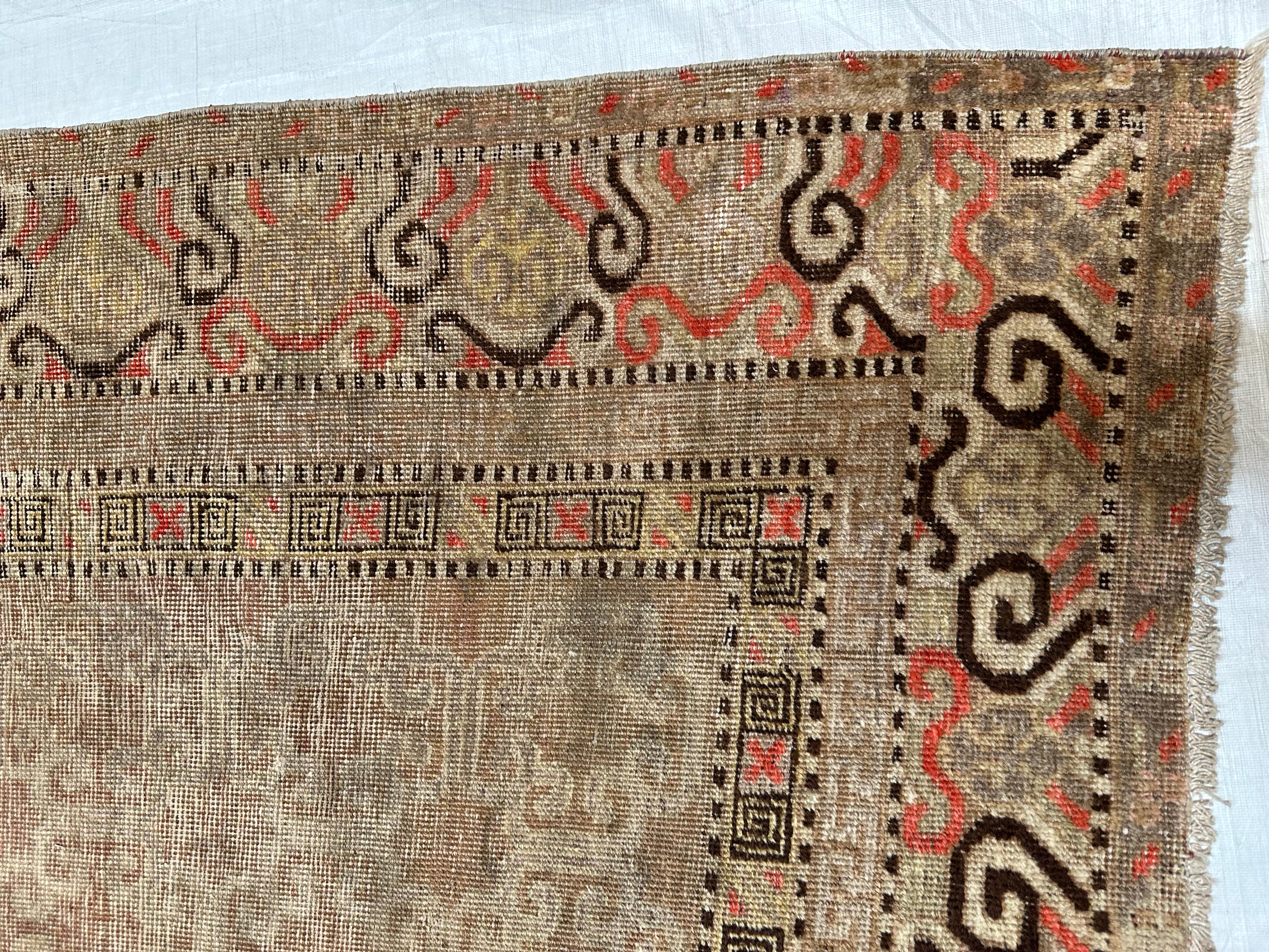 Tribal Tapis Samarkand ancien 1900 -10'10'' X 5'6'' en vente