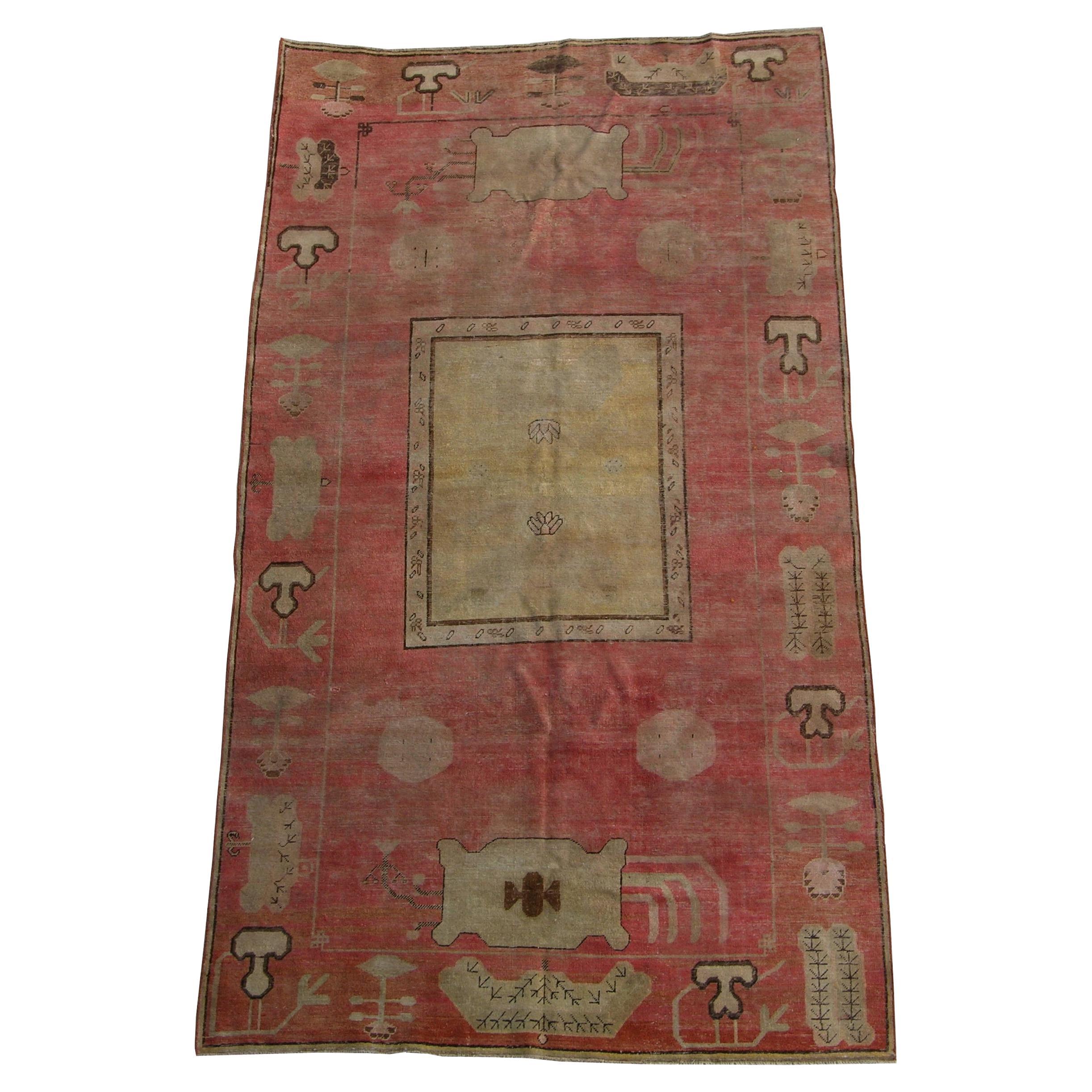 Antiker Samarkand-Teppich 1900 -10'7'' X 5'6'' im Angebot
