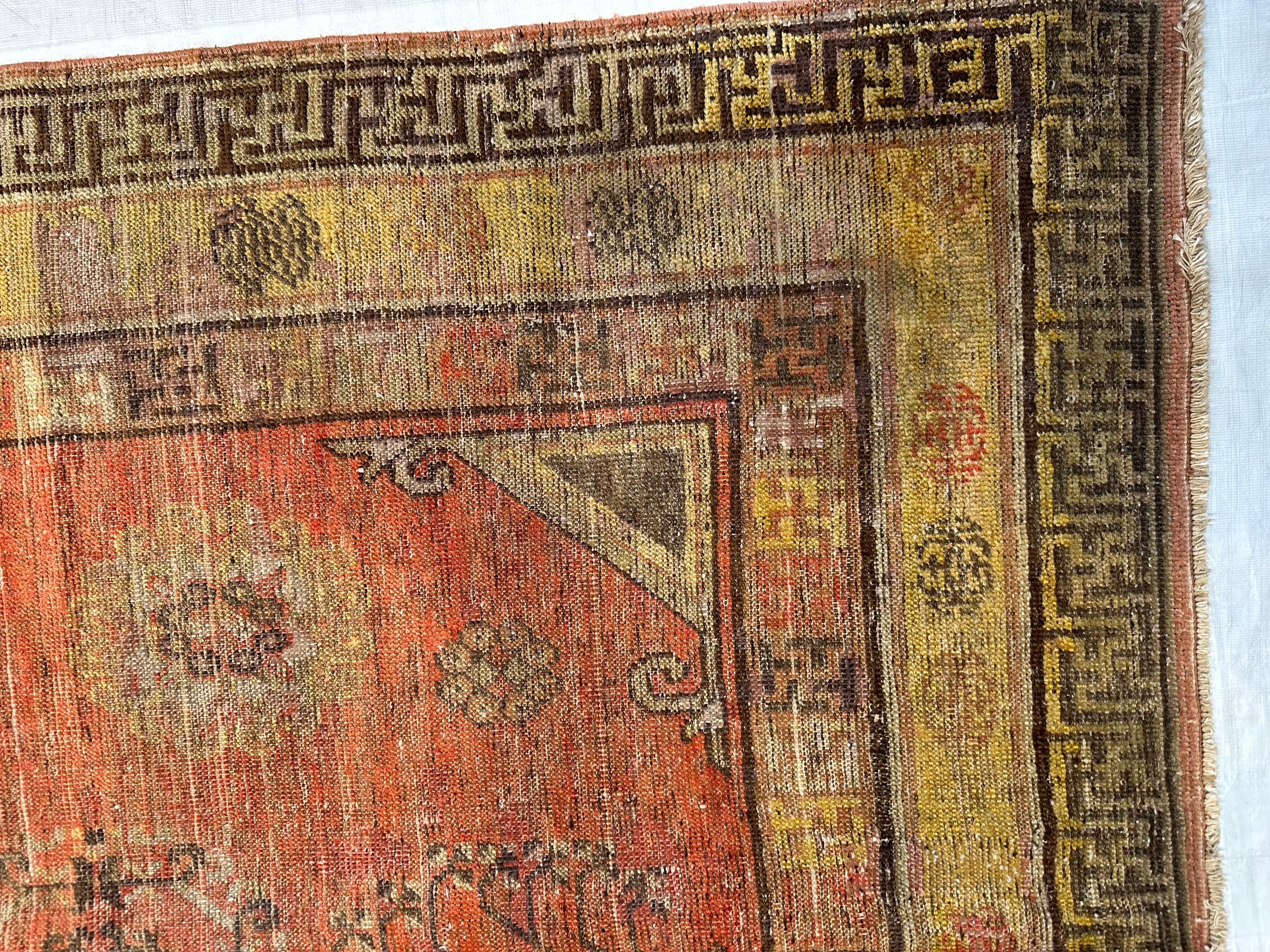 Antiker Samarkand-Teppich 1900 -8'10'' X 4'7'' (Stammeskunst) im Angebot