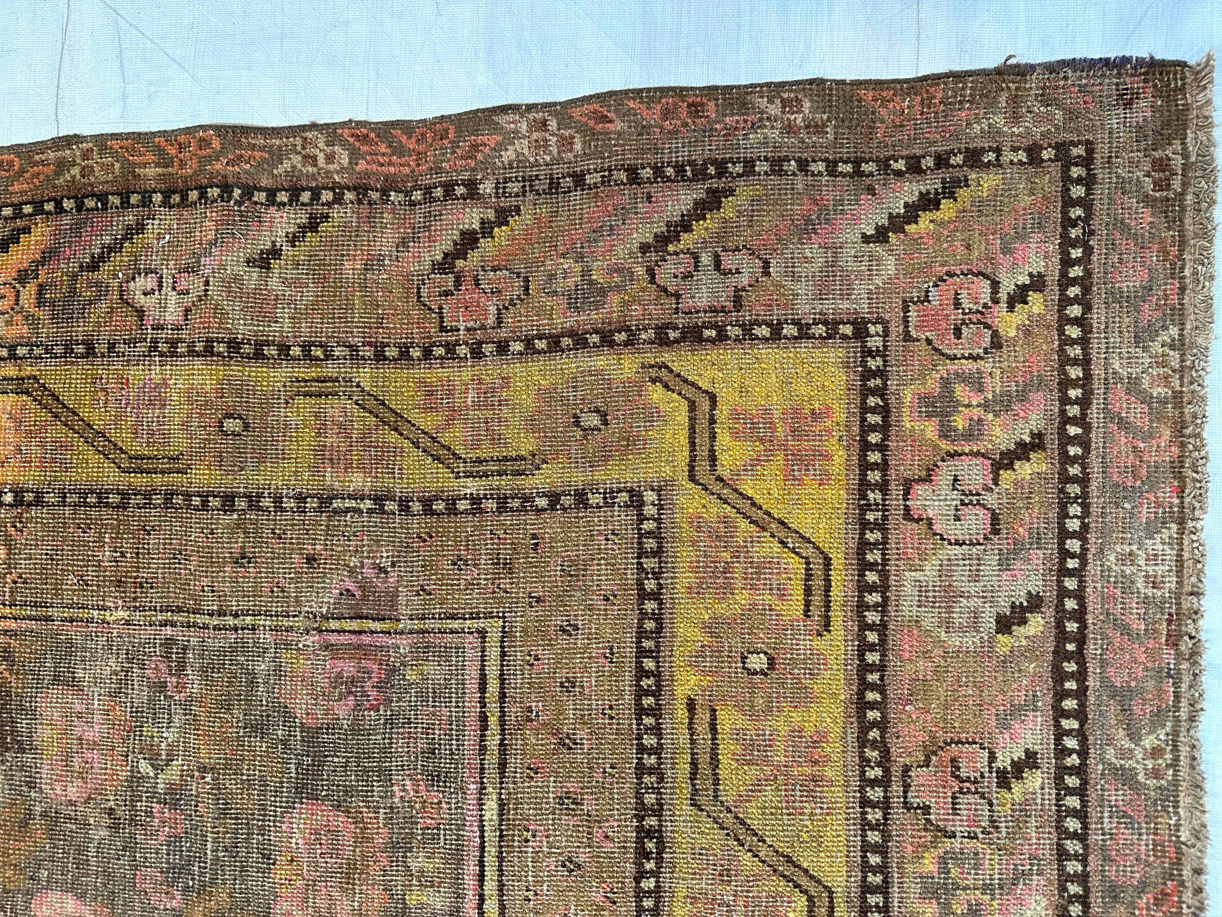 Tribal Tapis Samarkand 1900 -8'4'' X 5'8'' en vente