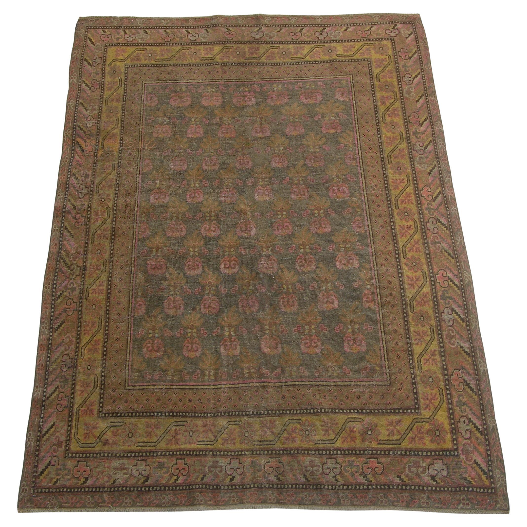 Antiker Samarkand-Teppich 1900 -8'4'' X 5'8'' im Angebot