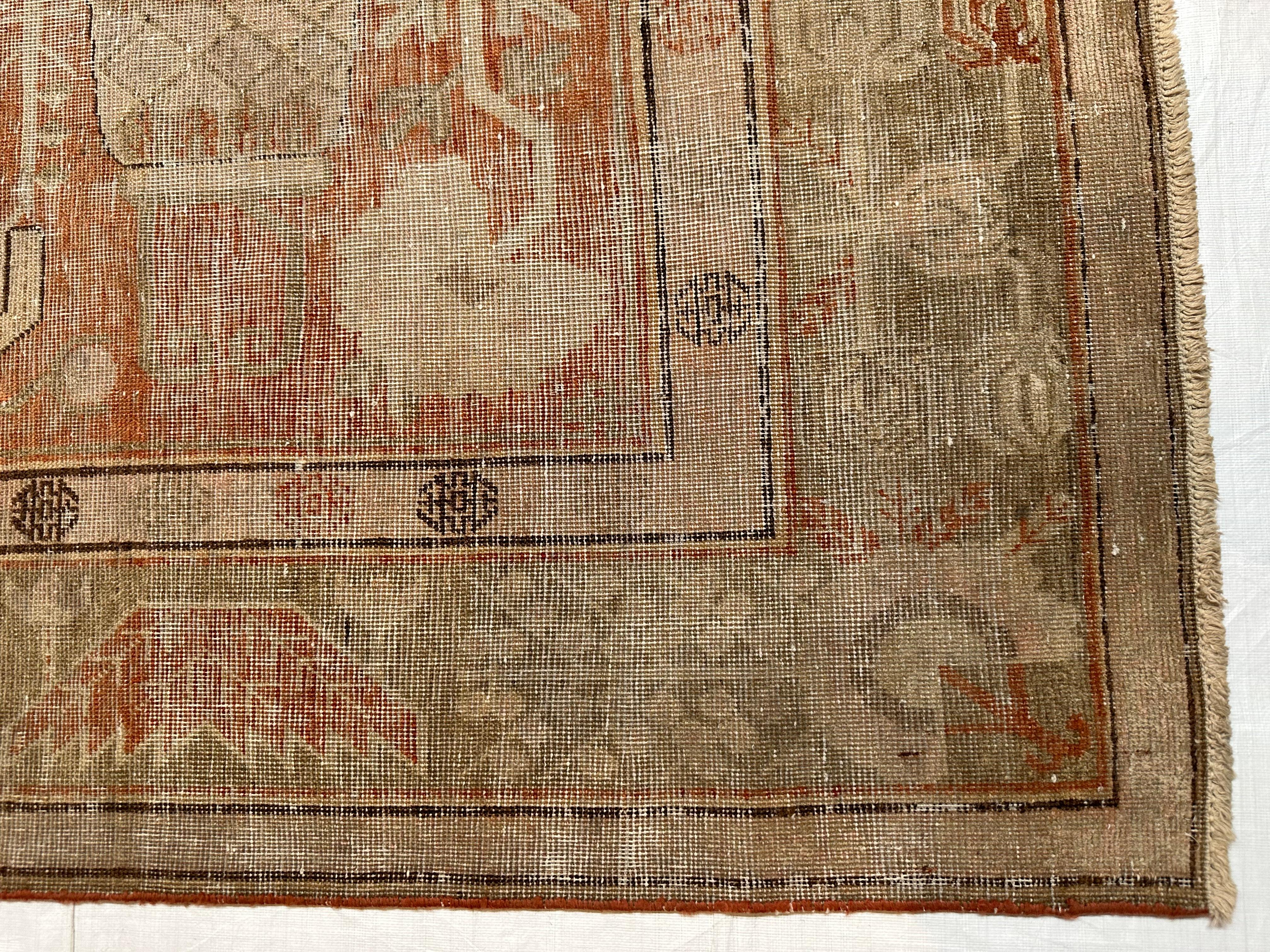 Antiker Samarkand-Teppich 1900 -8'6'' X 5'5'' (Stammeskunst) im Angebot
