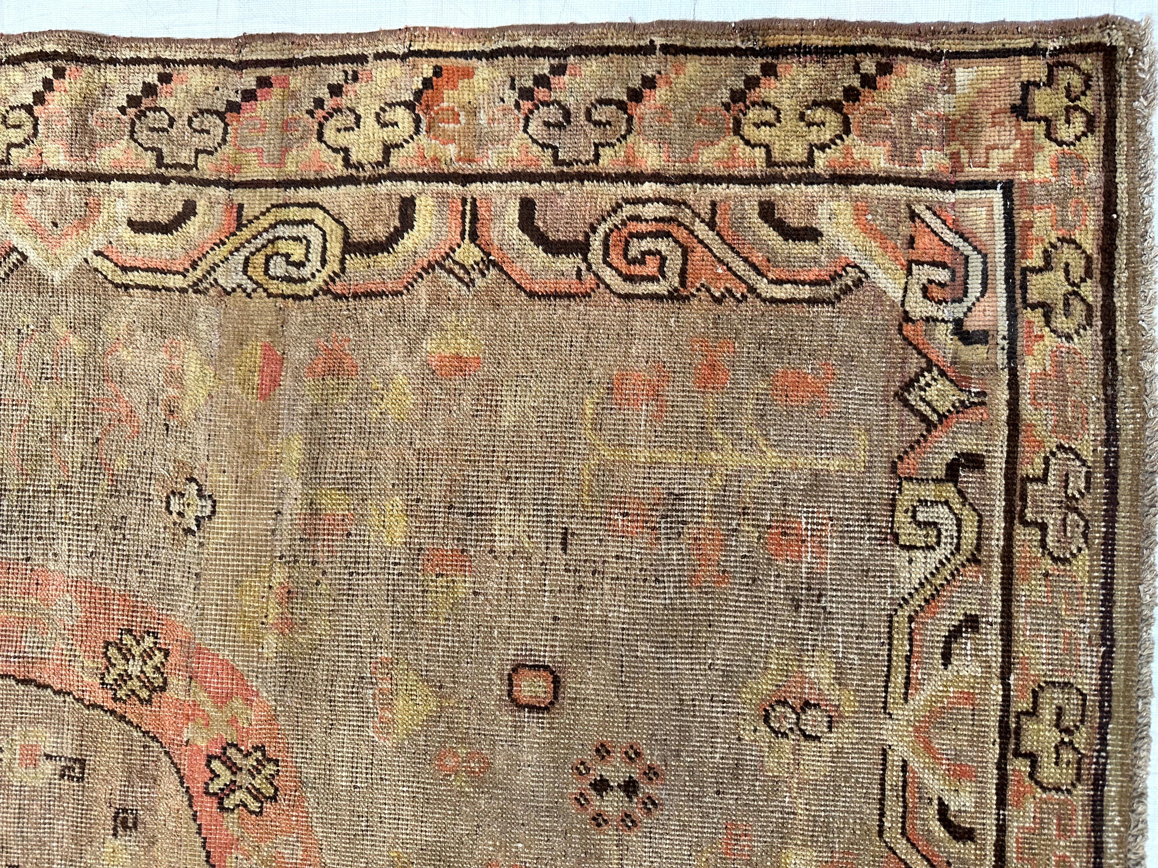 Antiker Samarkand-Teppich 1900 -9'1'' X 4'10'' (Stammeskunst) im Angebot
