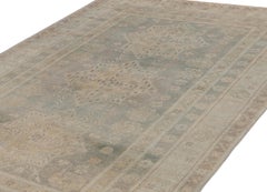 Antique Samarkand Rug in Soft Pastel Green Tones