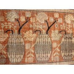 Antique Samarkand Rug with Botanical Design