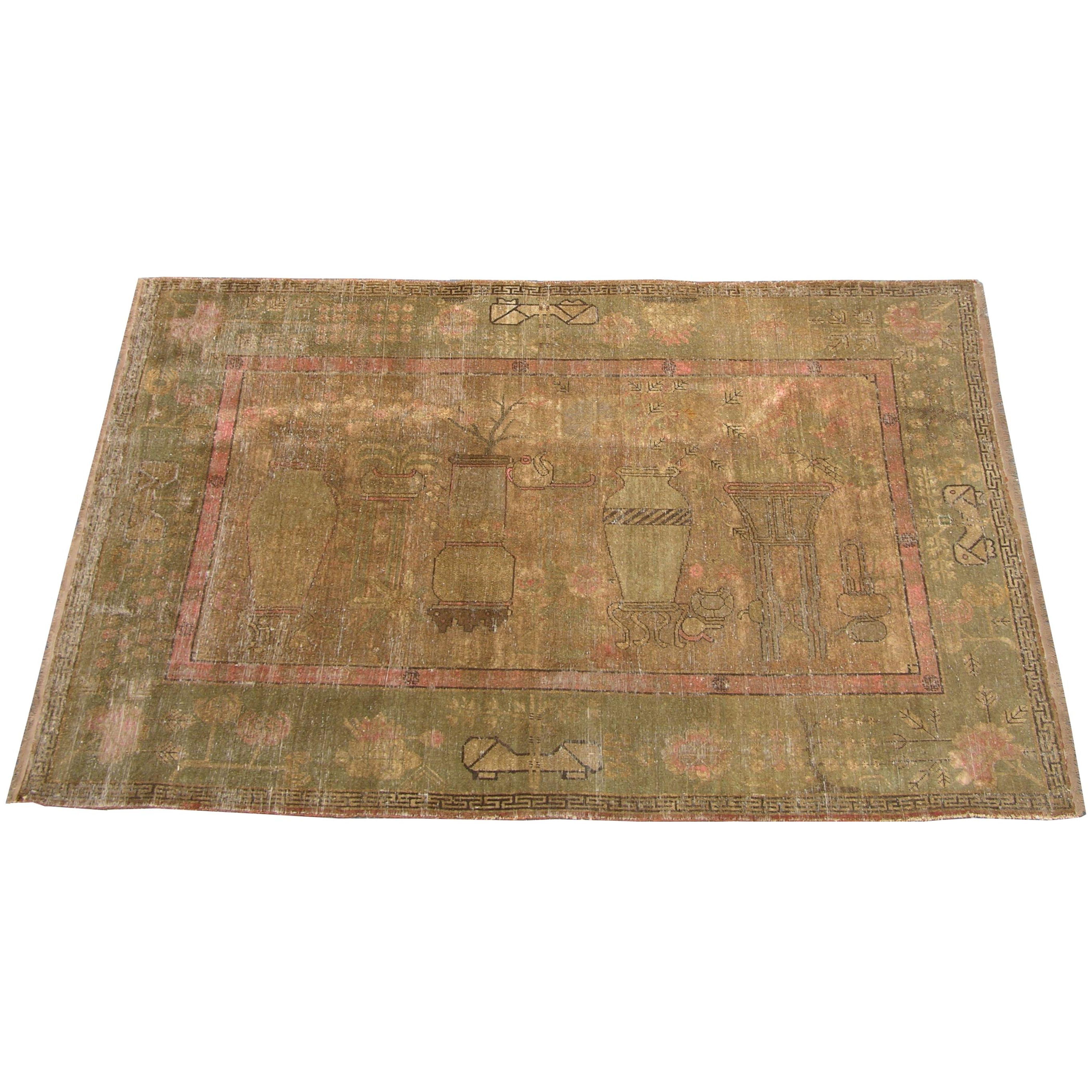 Antike Samarkand-Teppiche: Die Wüstenoase von Khotan war ein wichtiger Ausgangspunkt für  im Zustand „Gut“ im Angebot in Los Angeles, US