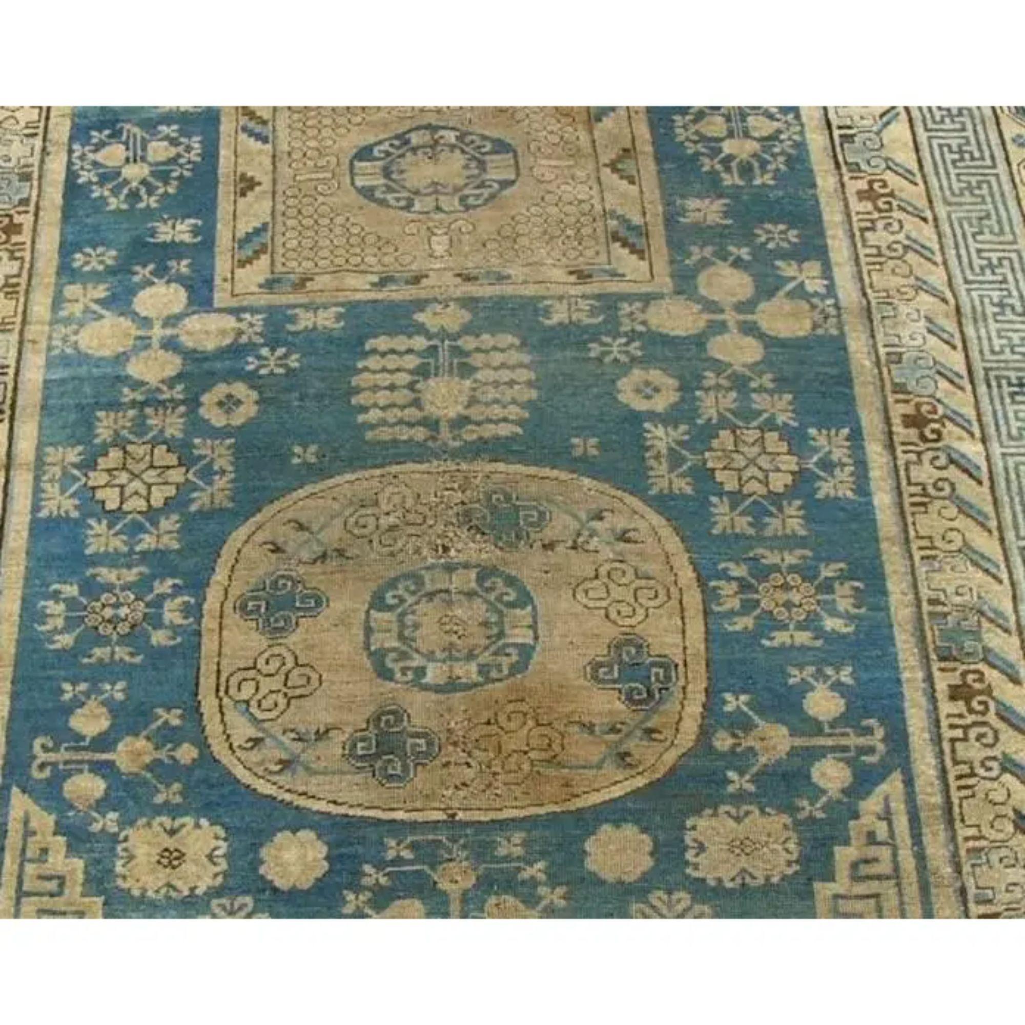 Antiker Samarkand Stammes-Teppich 13'9''x7'4'' (Asiatisch) im Angebot