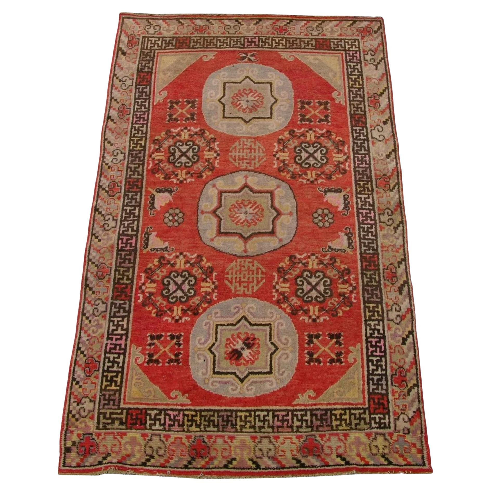 Antique Samarkand Tribe Rug 7'5'' X 4'1'' For Sale