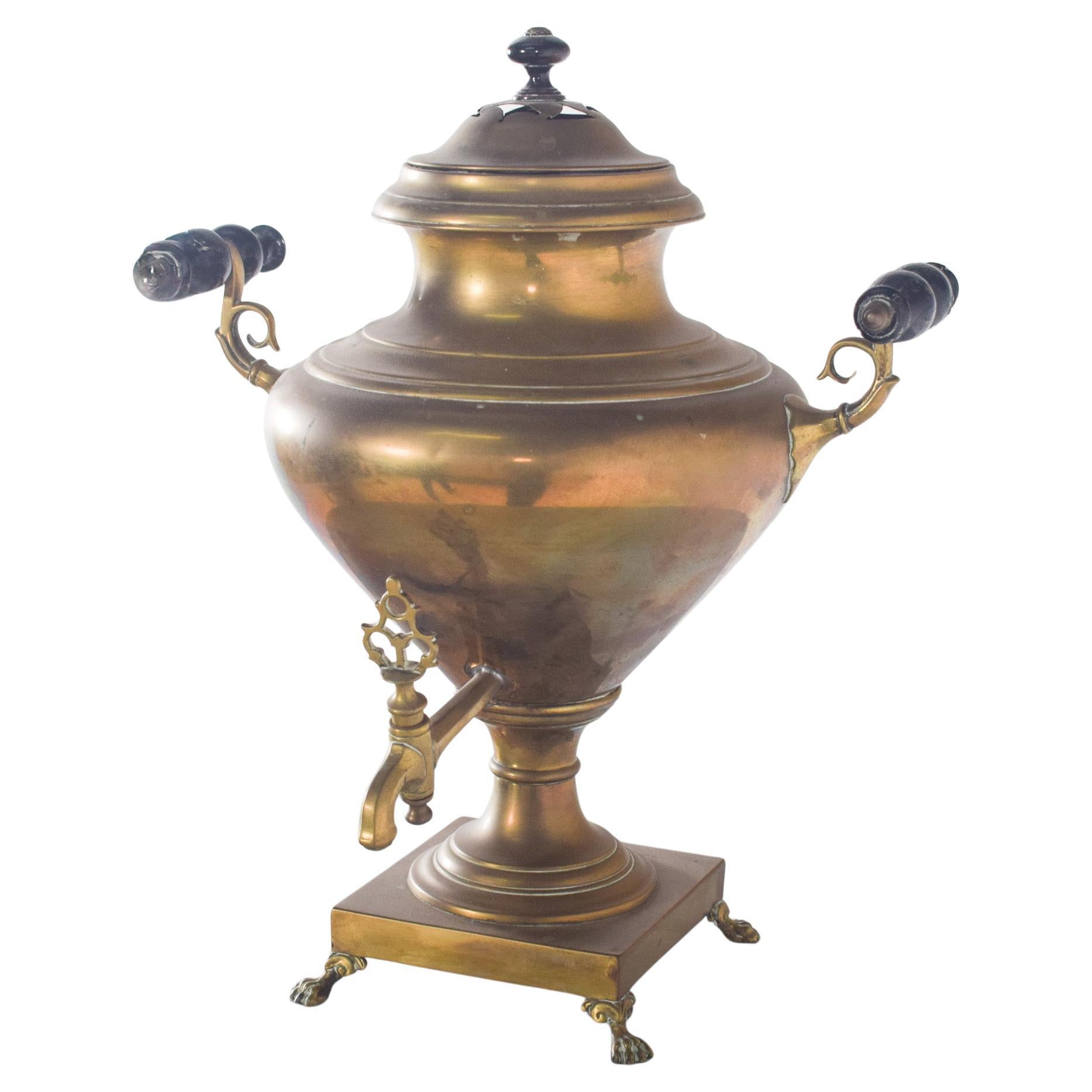 Antique Samovar in Yellow Brass