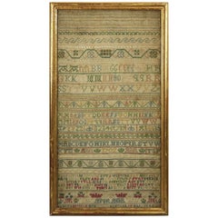 Antique Sampler, 1721 Alphabet Sampler by Judeth Skinner