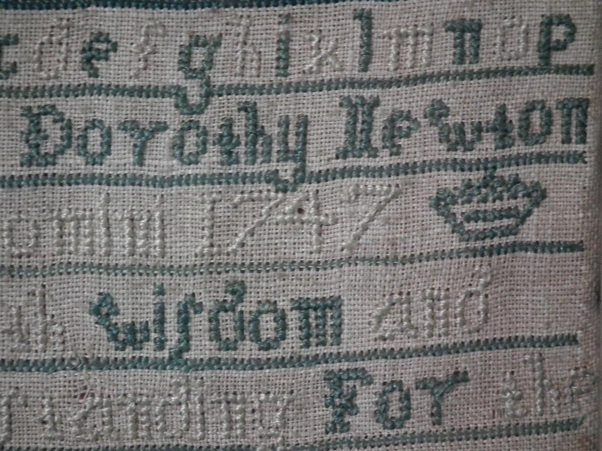 English Antique Sampler, 1747 by Dorothy Newton