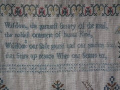 Antique Sampler, 1777, Adam & Eve