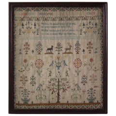 Antique Sampler, 1777, Adam & Eve