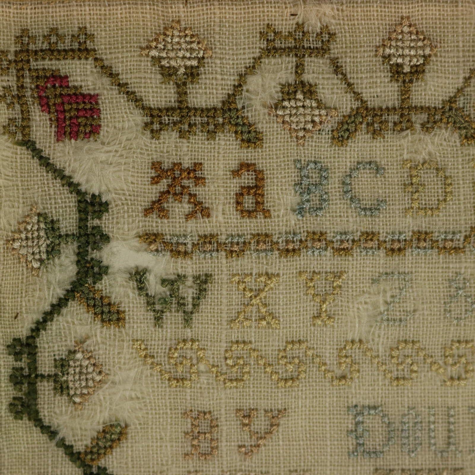 Silk Antique Sampler, 1783, by Eliz Taylor Aged 9