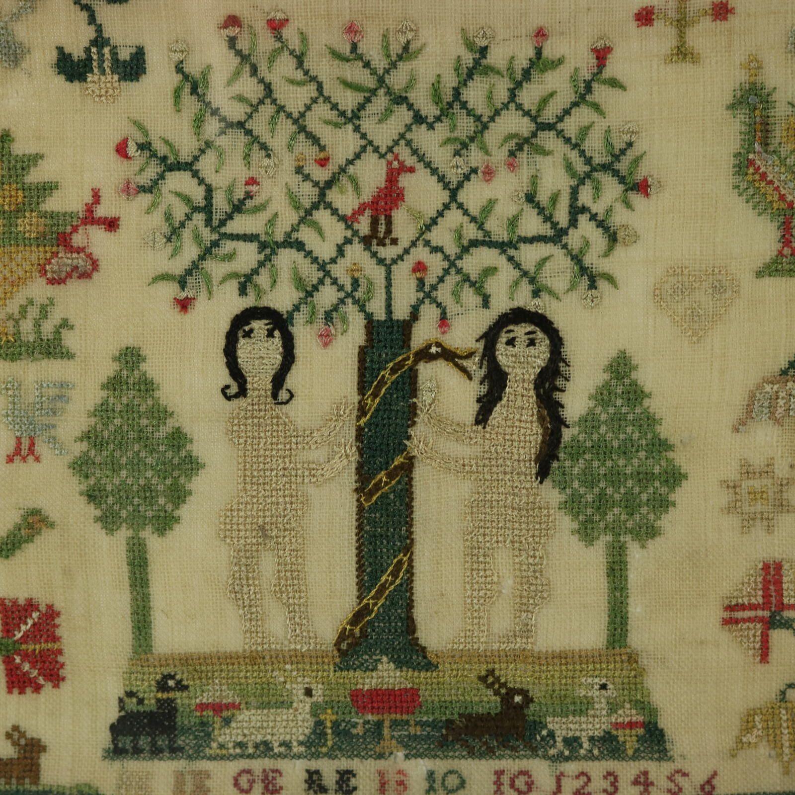 Late 18th Century Antique Sampler, 1787, by Marion Erskine