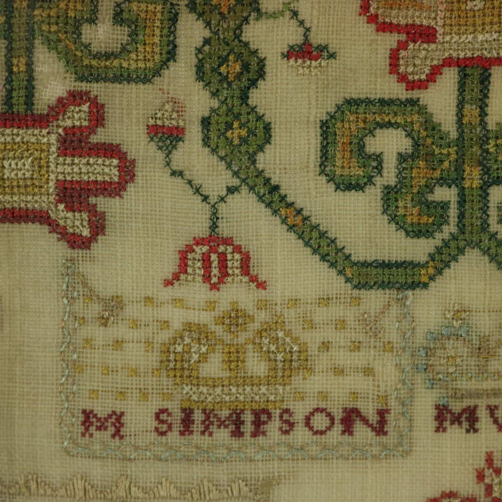 Antique Sampler, 1787, by Marion Erskine For Sale 2