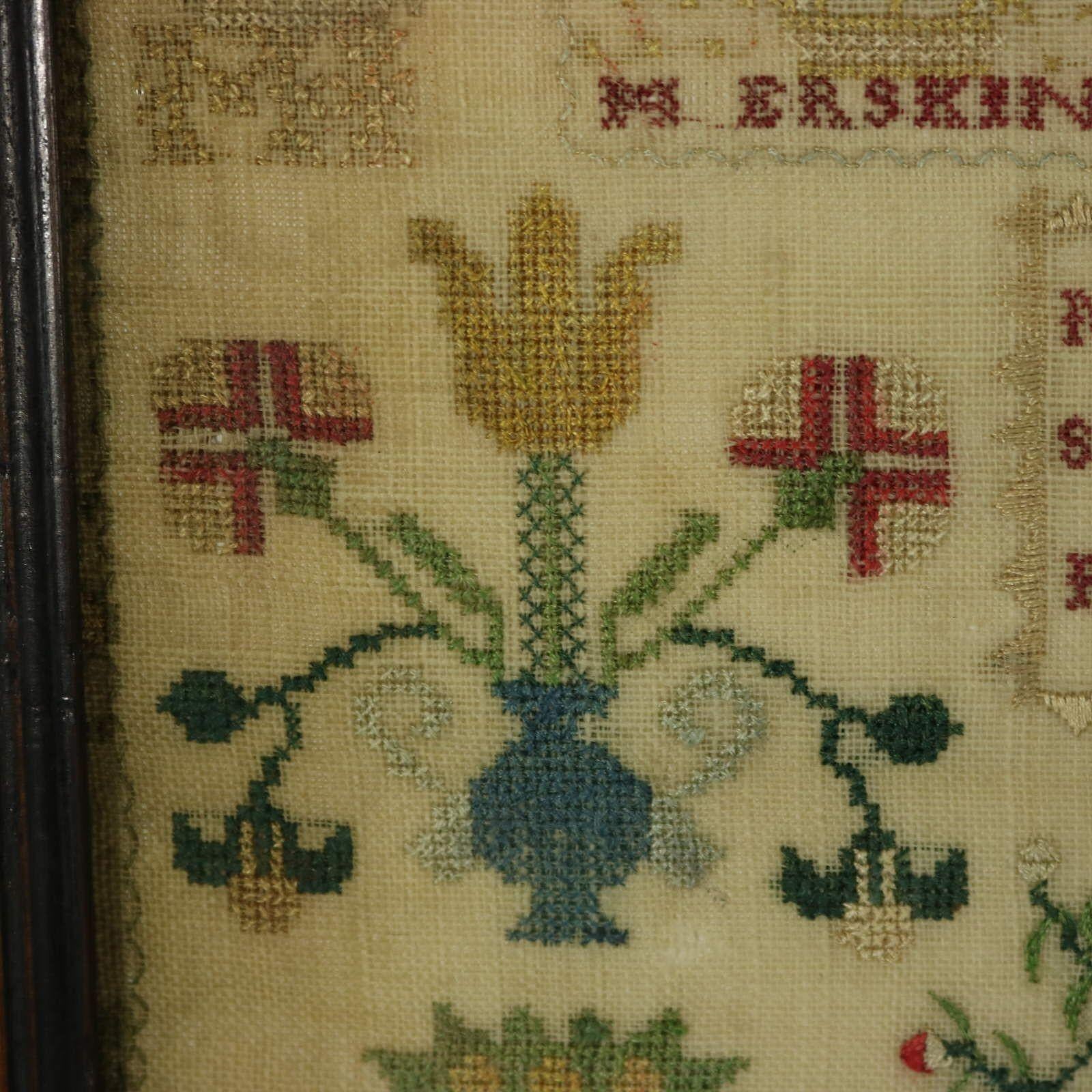 Antique Sampler, 1787, by Marion Erskine For Sale 4