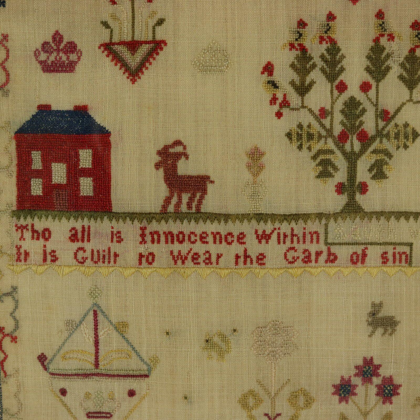 Antique Sampler, 1799, by Anne Strong For Sale 4