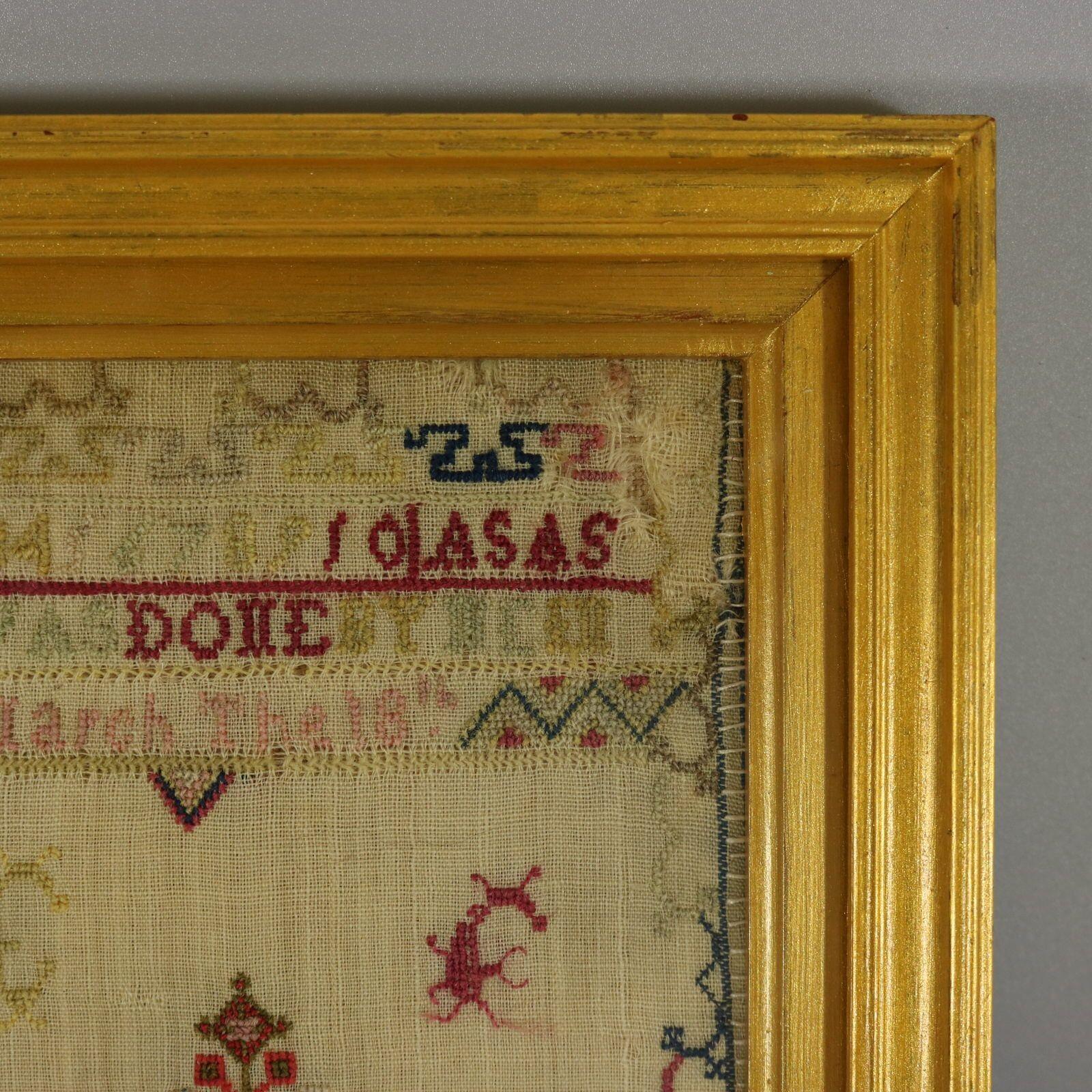 Antique Sampler, 1799, by Anne Strong For Sale 7