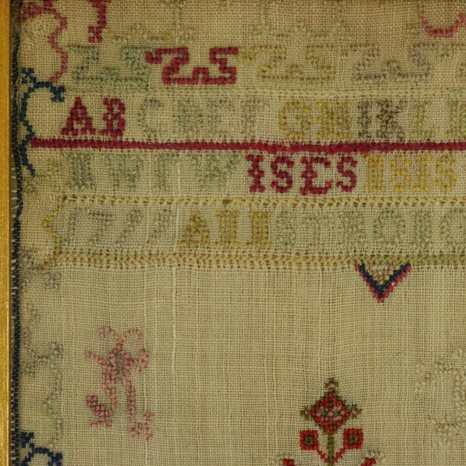George III Antique Sampler, 1799, by Anne Strong For Sale