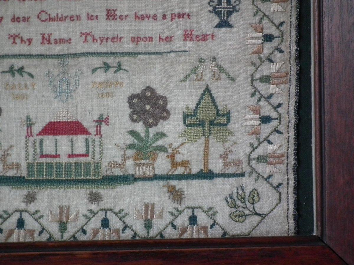 English Antique Sampler, 1801 by Sally Phipps