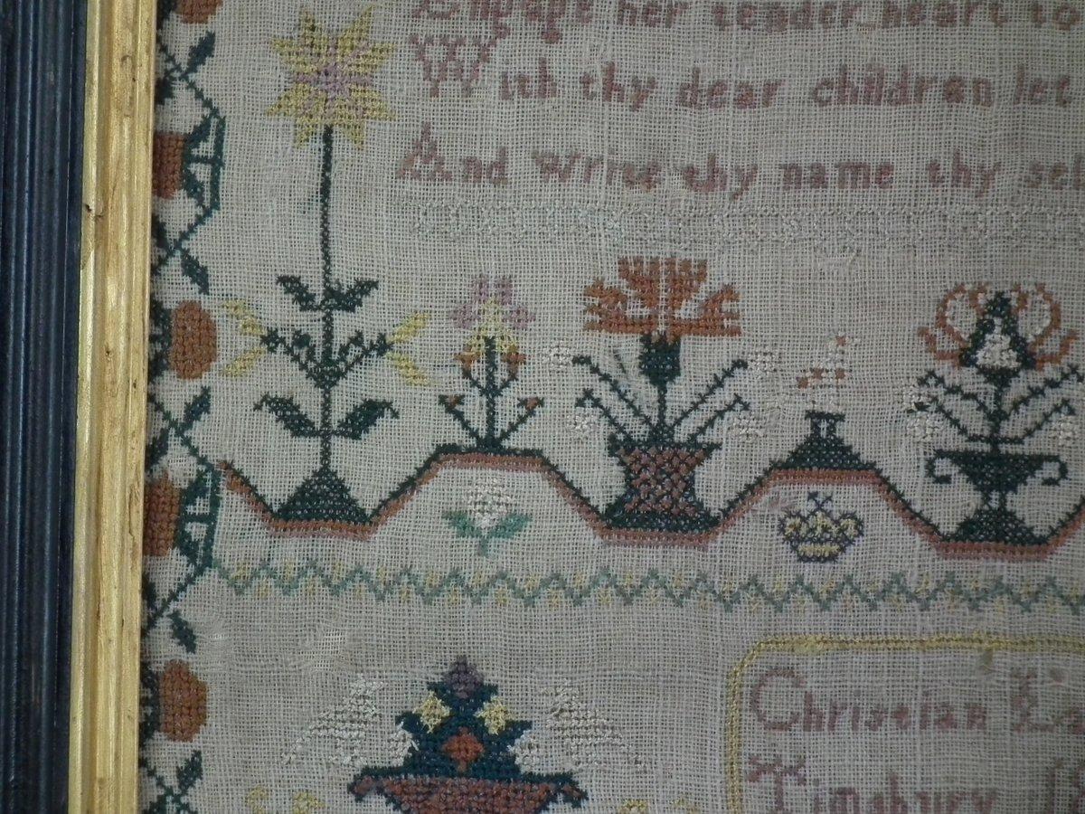 Early 19th Century Antique Sampler, 1814, by Christian Langford