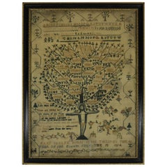 Antique Sampler, 1814, 'Tree of Life', by Mary Sandler