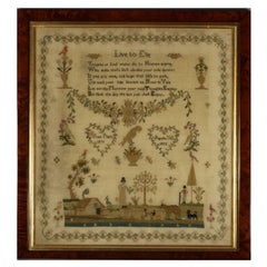 Antikes Mustertuch, 1815, von Ann Platt im Alter von 11 Jahren