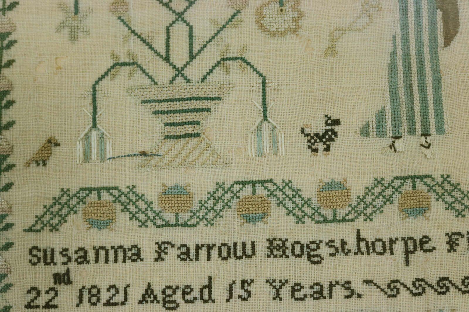 Antique Sampler, 1821, by Susanna Farrow For Sale 10