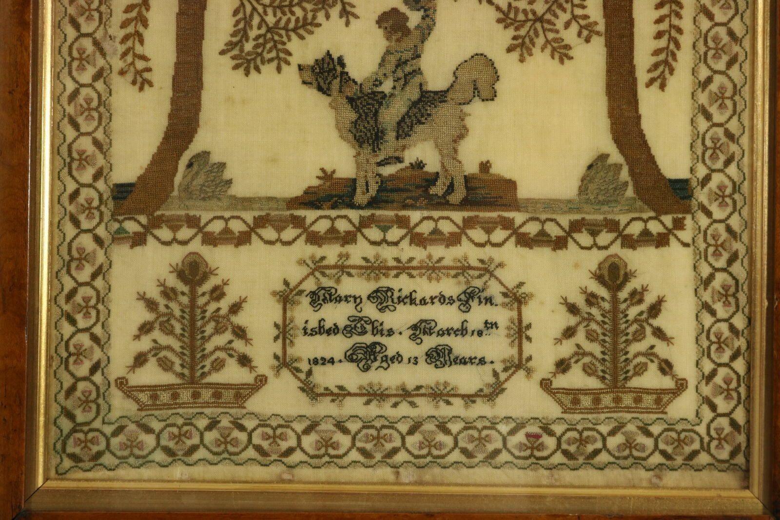 Georgian Antique Sampler, 1824, by Mary Richards aged 13