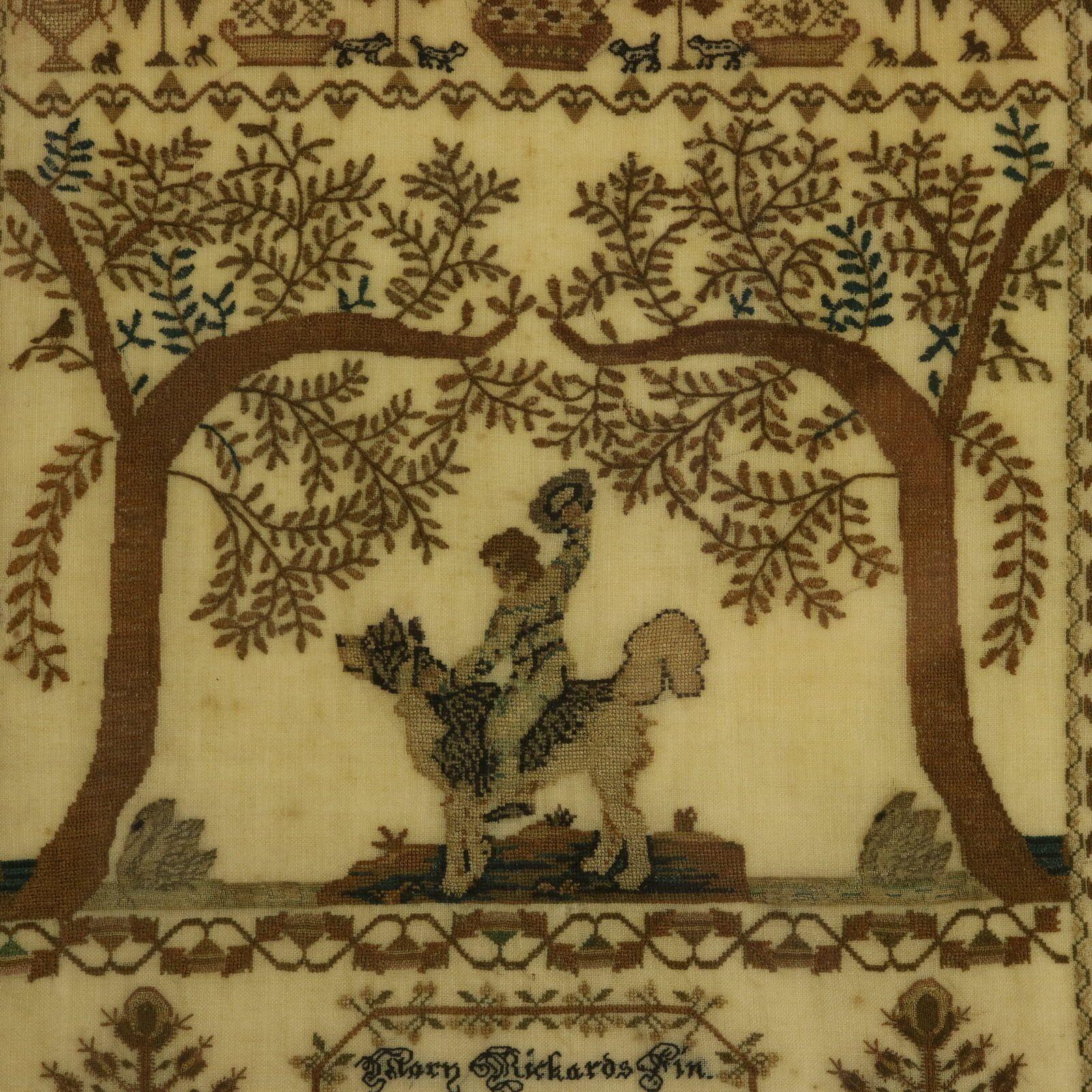 English Antique Sampler, 1824, by Mary Richards aged 13