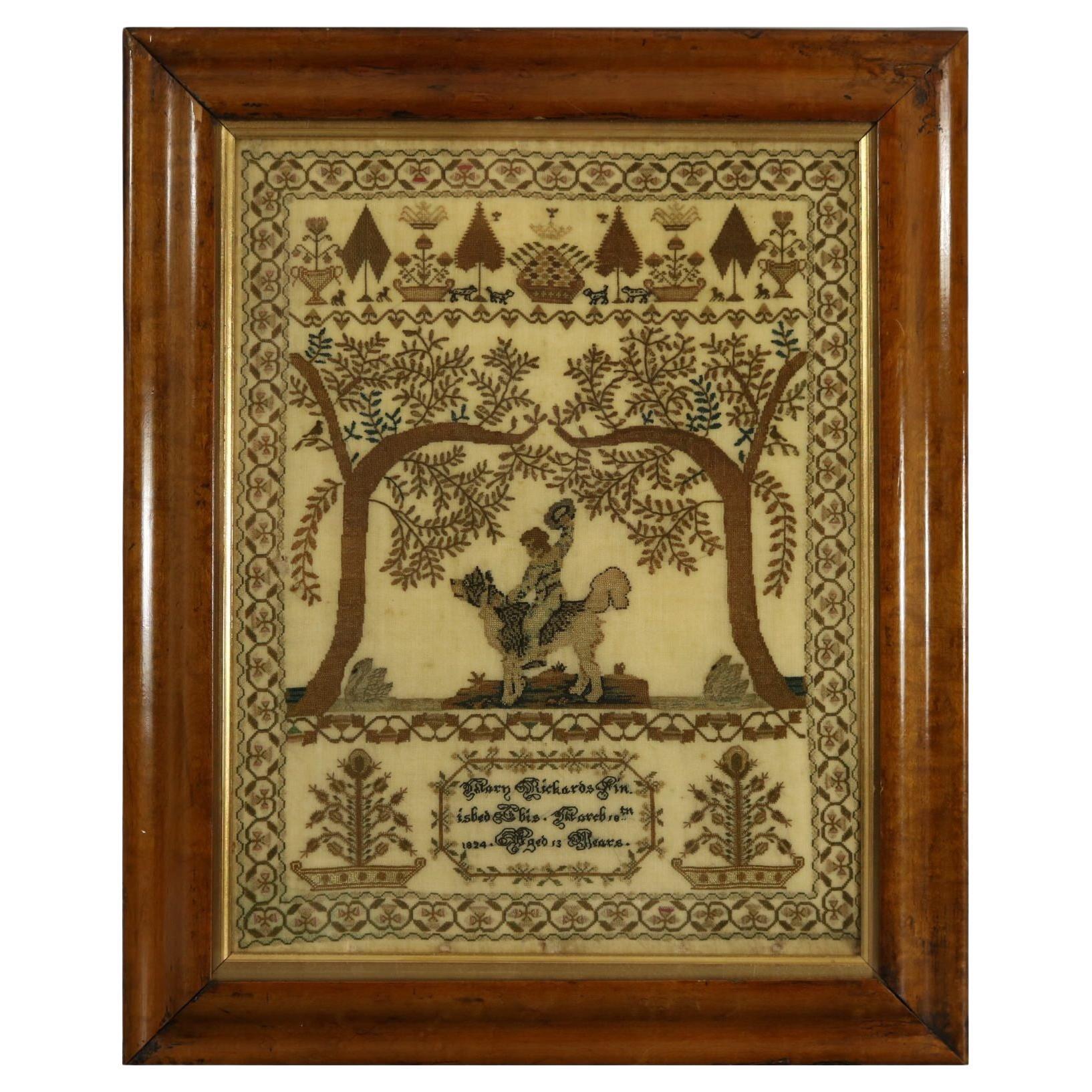 Antique Sampler, 1824, by Mary Richards aged 13