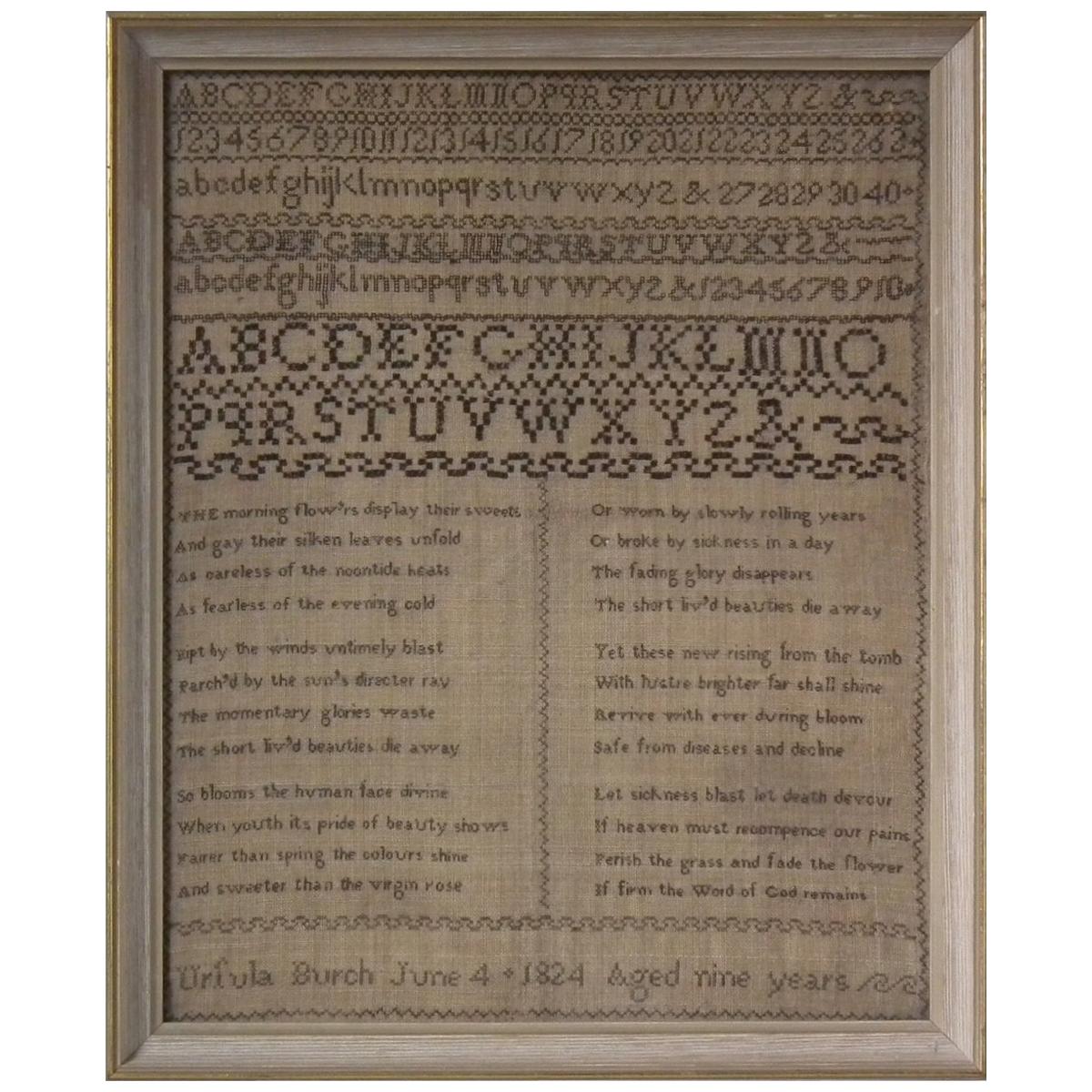 Antique Sampler, 1824 by Ursula Burch