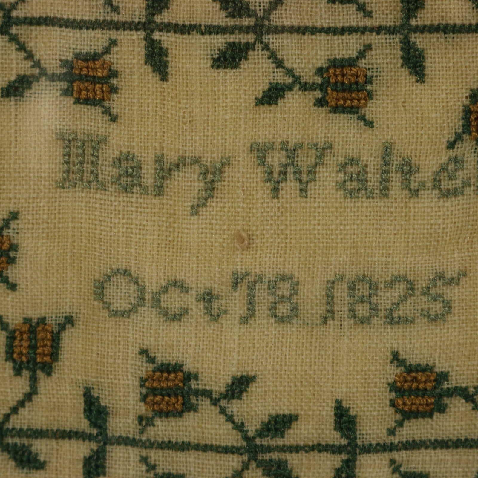 Antique Sampler, 1825, by Mary Walter For Sale 13