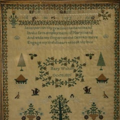 Antique Sampler, 1825, by Mary Walter